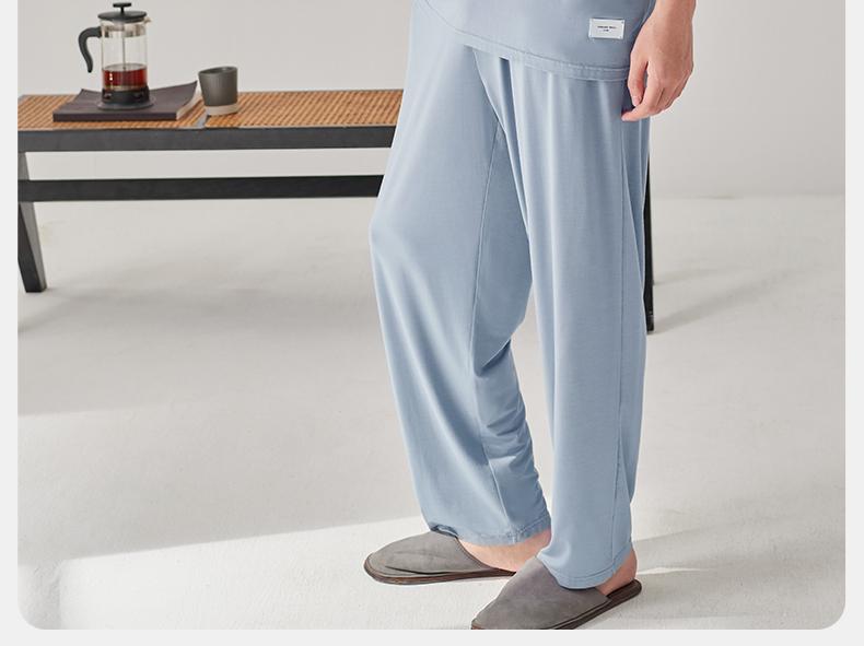 Xuanliang 2026 New Sleepwear Men's Summer Modal Short Sleeved Shorts Long Pants Three Piece Set Can Be Worn As Outerwear Home Clothes