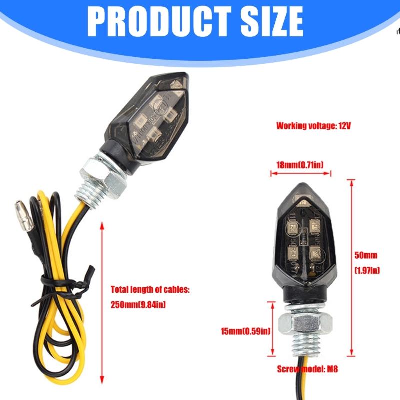 Upgrades Bright LED Motorcycle Indicator Lights 12V Universal Fit Weatherproof ABS Housing for Cruiser Sports Bikes