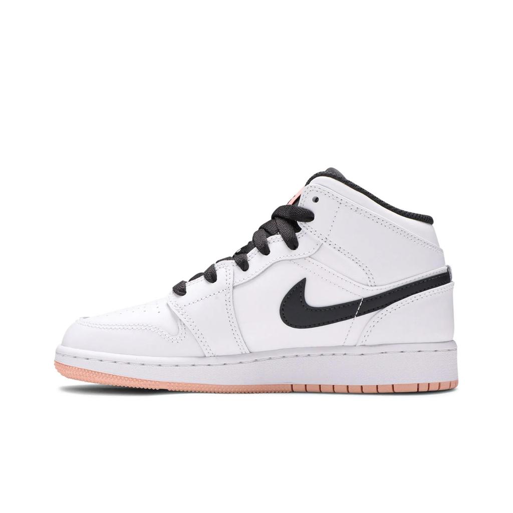 Air Jordan 1 Mid Grade School 'White Arctic Orange' (Unisex) White / Anthracite / Arctic Orange Kids' Basketball Shoes 554725 180