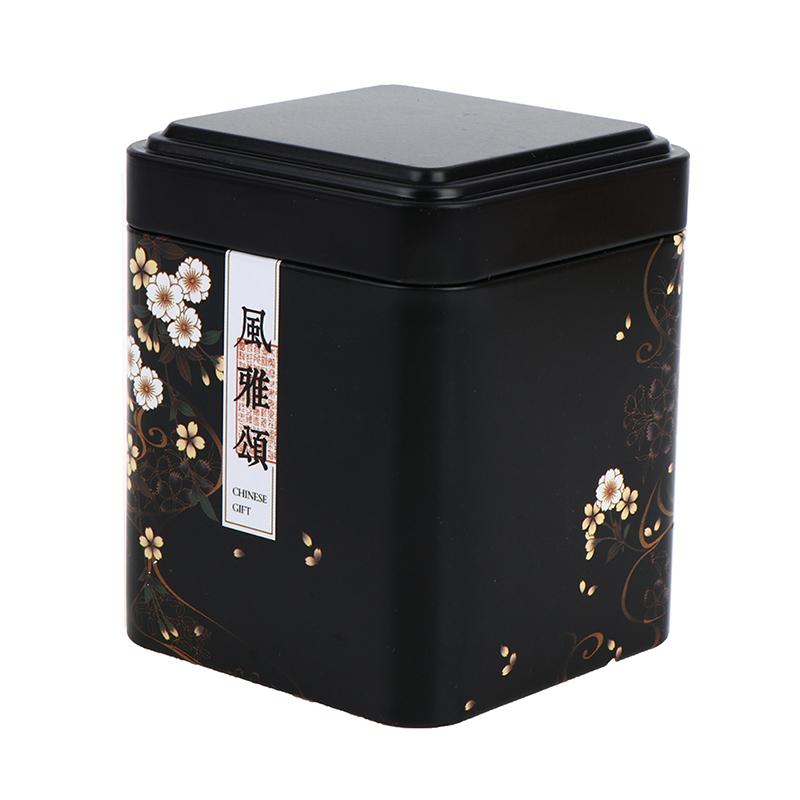Tea Sealed Box Kitchen Storage Container Jar Tin Square Can Candy Iron Vintage