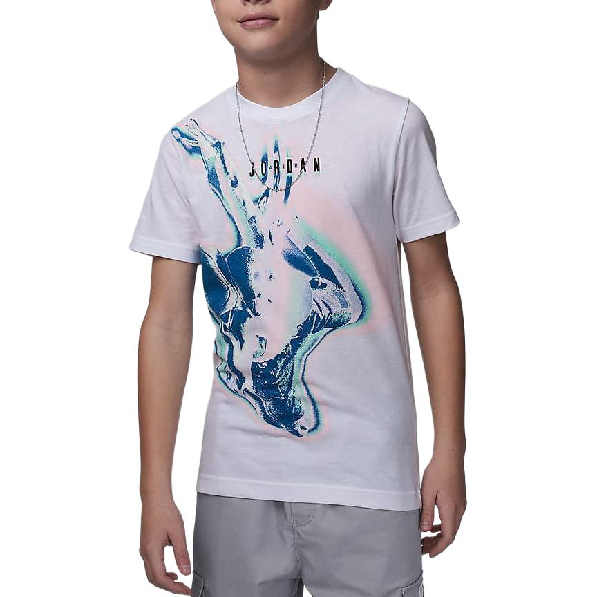 

Jordan T-Shirt Round Neck Printed Pullover Casual Short Sleeve Kids Tops White 95D162-001 M