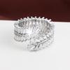 Exquisite Wheat Ear Zircon Open Ring - Elegant Pure Copper Index Finger Design