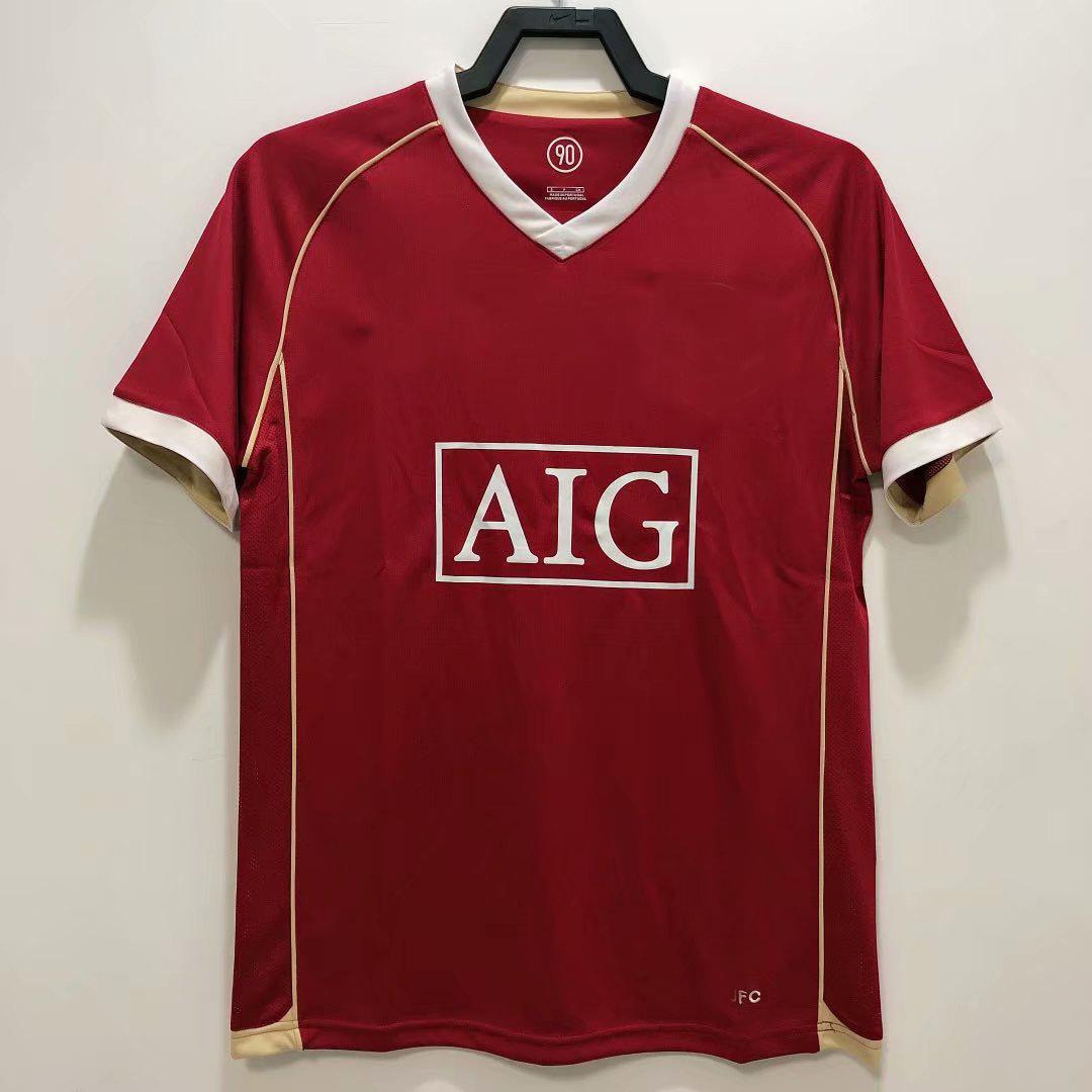 

Red Devils 0607 Manlian retro jersey long-sleeved home court No. 7 Ronaldo short-sleeved football jersey No. 8 Rooney Champions League version XXL