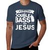 Powered By Double Bass And Jesus Musician Gift Tshirt Soft Stretch Short Sleeve Top