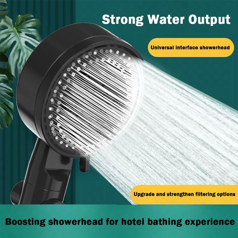 Black White Color High-Pressure Shower Head 10 Spray Modes Water Saving Shower  Bathroom Use