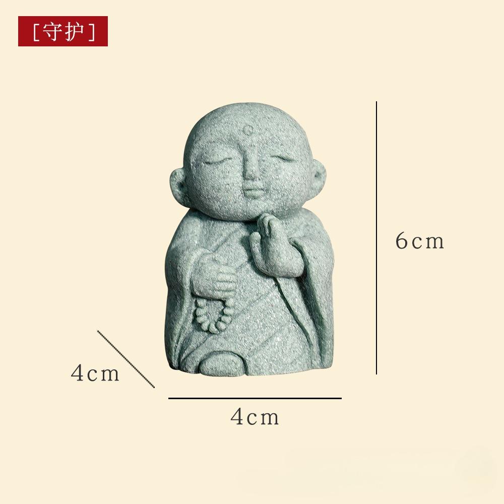 Japonská figurka Buddhy Štěstí Feng Shui Modlící se mnich Socha Miniaturní ozdoba pro akvárium Domácí zahradní dekorace