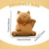Carved Wooden Cat Statue Animal Figure Desk Carving Ornament Miniature Kitten Figurine for Companies