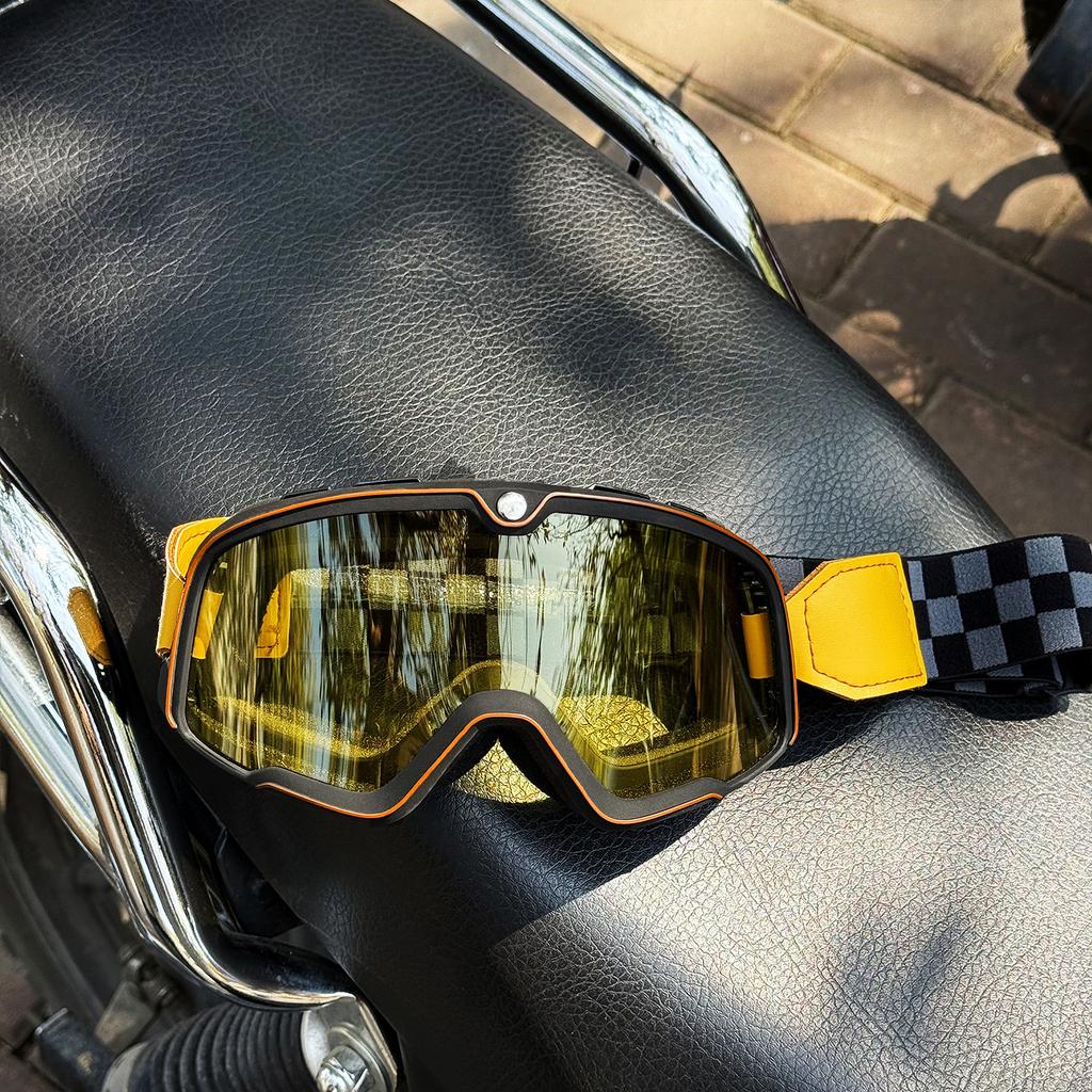 Kask motocyklowy retro motokrosowy gogle pilotażowe jet vintage motocyklowe skuterowe okulary offroadowe okulary