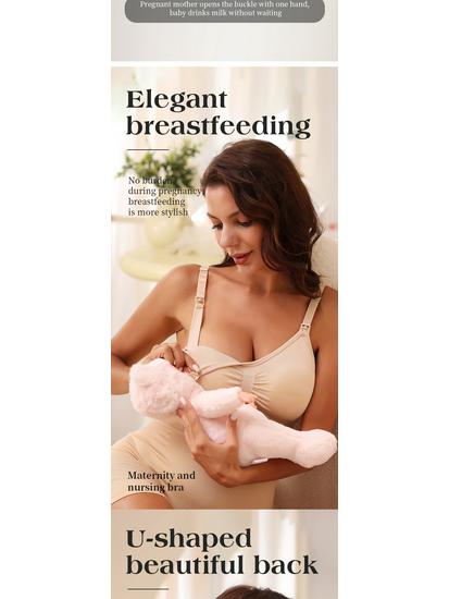 Underwire-Free Front-Opening Nursing Bra: Seamless, Anti-Sagging Maternity Support