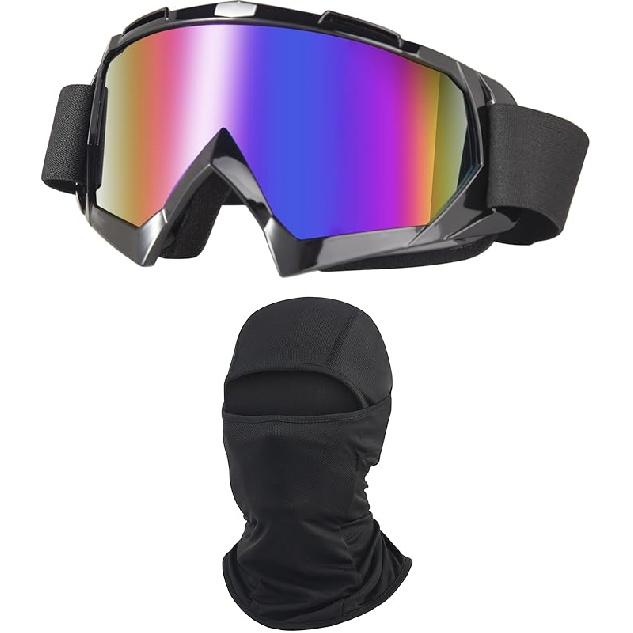 Dirt Bike Goggles ATV Off-Road Riding Motorcycle Motocross Glasses With Sun UV Protection Balaclava Full Face Cover