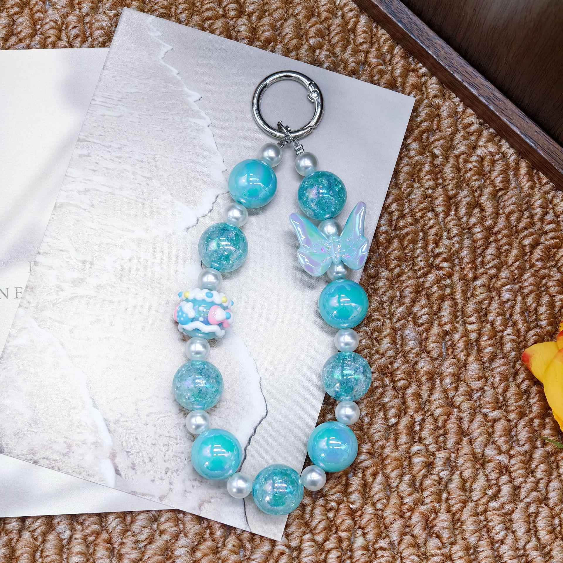 Beaded Bow Phone Lanyard & Keychain Charm