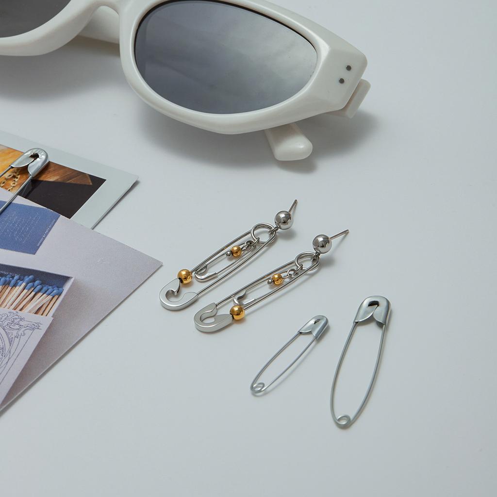 Stainless steel paper clip earrings Titanium steel earrings do not fade Jewelry explosion
