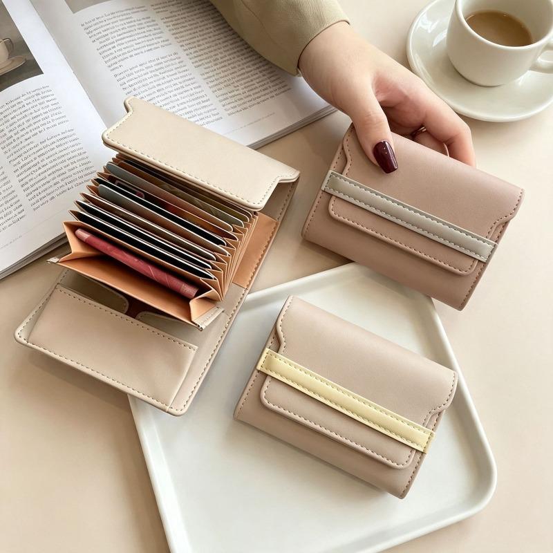 Wallet, Japanese and Korean Organ Bag, Short Multi-card Position, Women's Multi-function Change Bag, Card Bag.