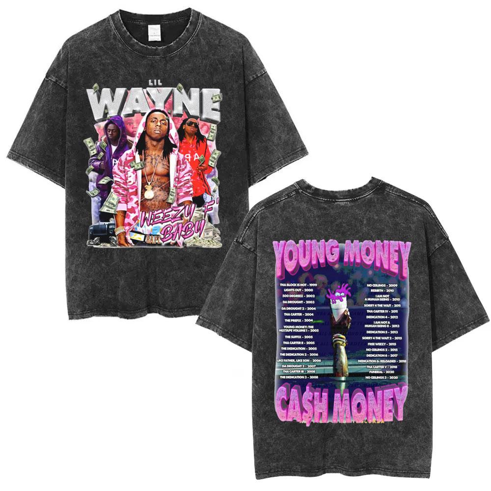 Washed Vintage Rapper Lil Wayne I Am Not A Human Being Graphic Tshirts Men Women Fashion Hip Hop Short Sleeve Oversized T Shirt