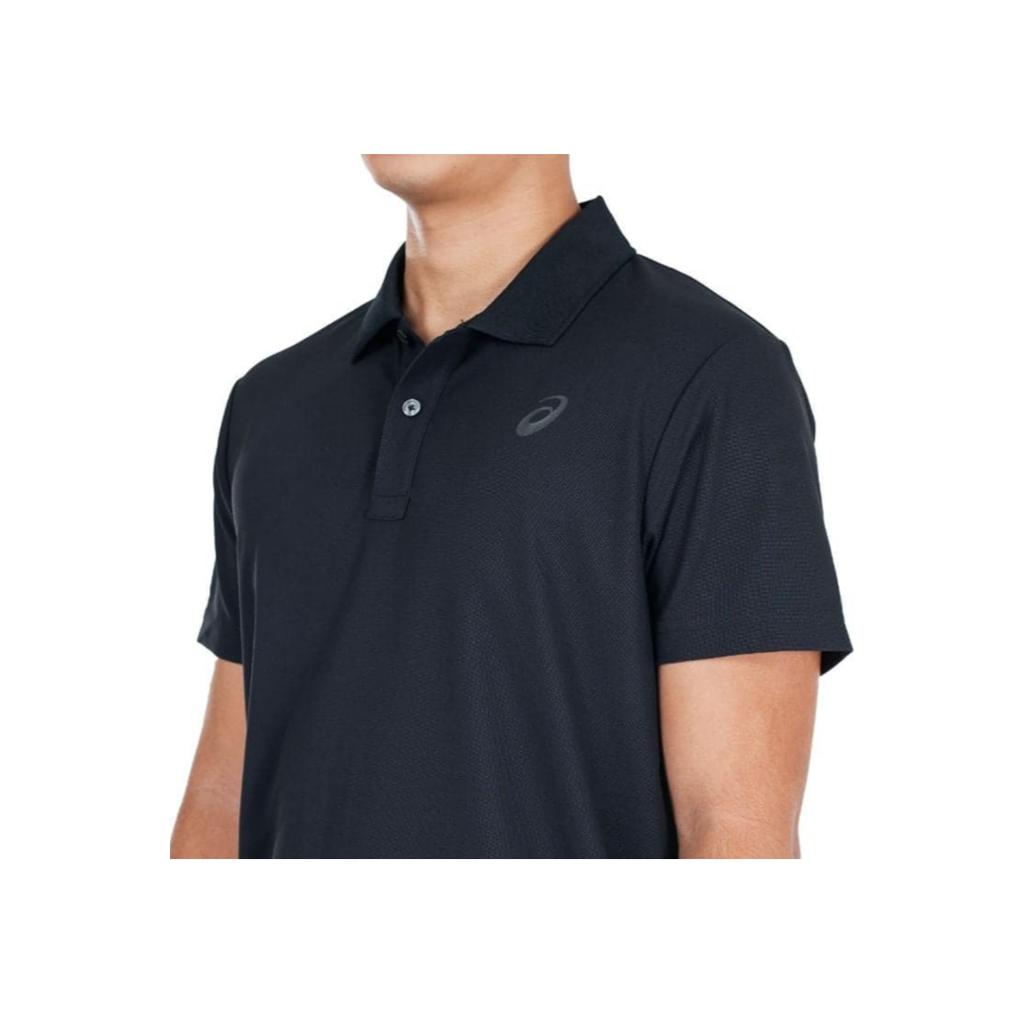 Asics Solid Color Polo Neck Short Sleeve Polo Shirt Men Tops Black 2031C955-001