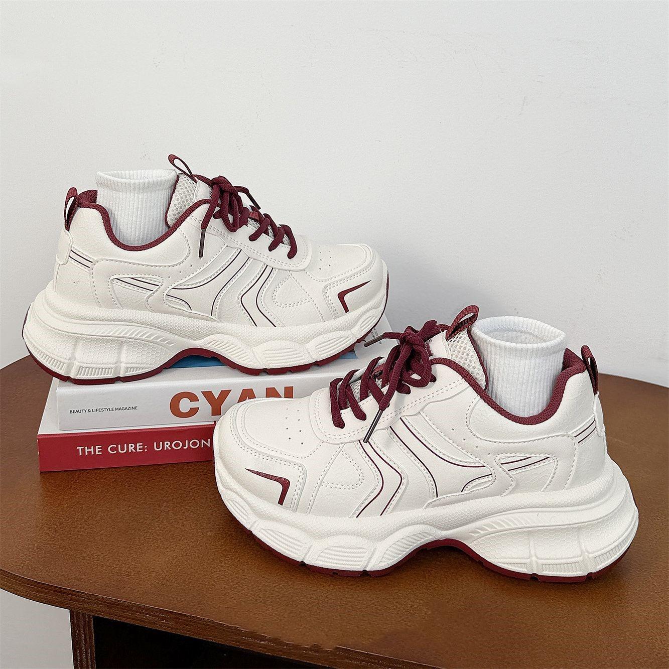 

Thick-soled heightening ankela red dad shoes women s niche sports shoes 2025 new little white shoes casual versatile shoes 35