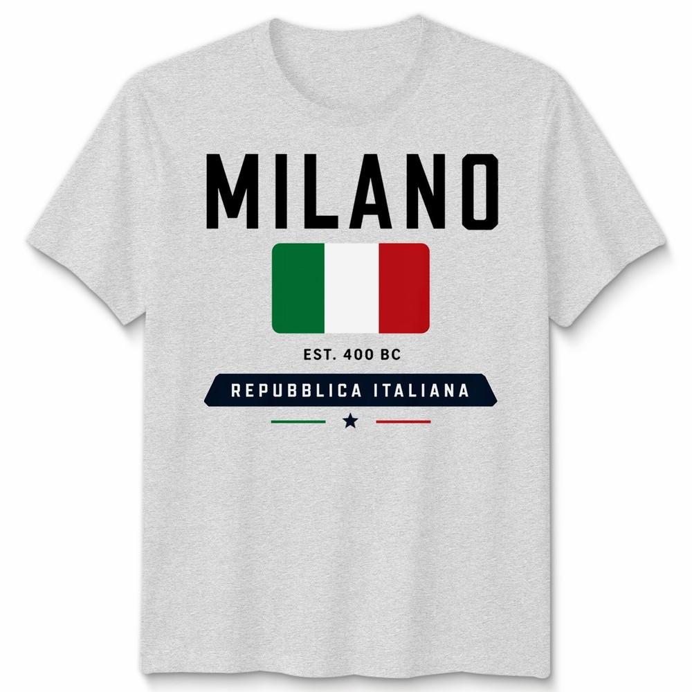 Milano Graphic Unisex Football T Shirt Casual White Soft Cotton Classic Top