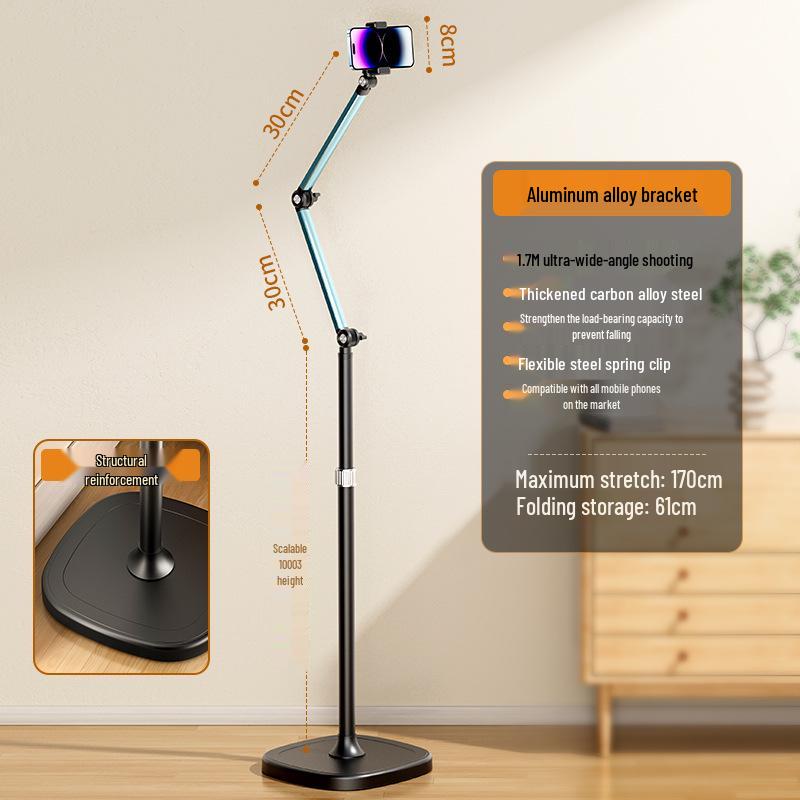 

Вращающаяся на 360° напольная стойка для мобильного телефона - Многофункциональная стойка для прямых трансляций и съемки сверху
