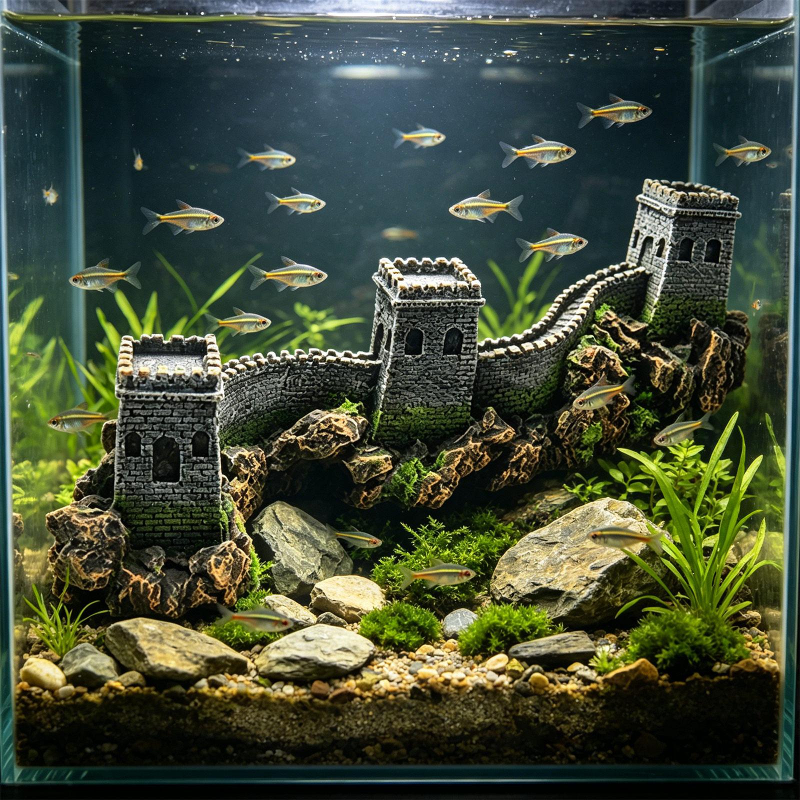 Durability Fish Shelter Artificial Cave Landscape Realistic Aquariums Accessory for Aquariums, Lifelikes Tree Trunks 1