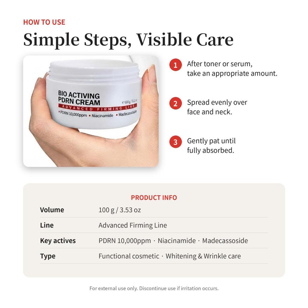 DERMALINE Bio Activing PDRN Cream 100g (DLEXO) - Salmon DNA Elasticity & Anti-Aging Skin Barrier Moisturizer