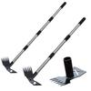 Long Handle Weed Puller Tool Heavy-Duty 2-in-1 Weeding Tool Hand Weed Rake And Hoe for Easy Weeding Soil Loosening Digging in Garden Yard Lawn