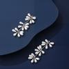 Light Luxury French Water Drop Imitation Pearl Flower Fringed Earrings Women'S Fashion Exquisite Elegant Niche Long Earrings