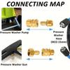 4-Pc High-Pressure Quick Disconnect Adapters, M22-15mm To 3/8", Solid Brass for Electric Pressure Washers