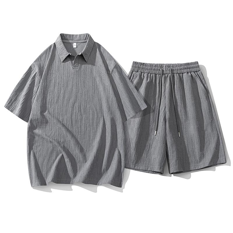 Men's Summer Casual Two-piece Lapel Short-sleeved Suit