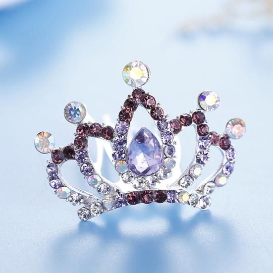 Süße Kinder Mädchen Strass Prinzessinnenkrone Haarkamm Haarspange Geburtstagsparty Diadem