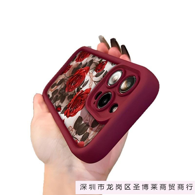 Popular In Europe and America, Suitable for Apple 16PROMAX Takazu Mobile Phone Case 15/14 Days Eye Blooming Red Rose X