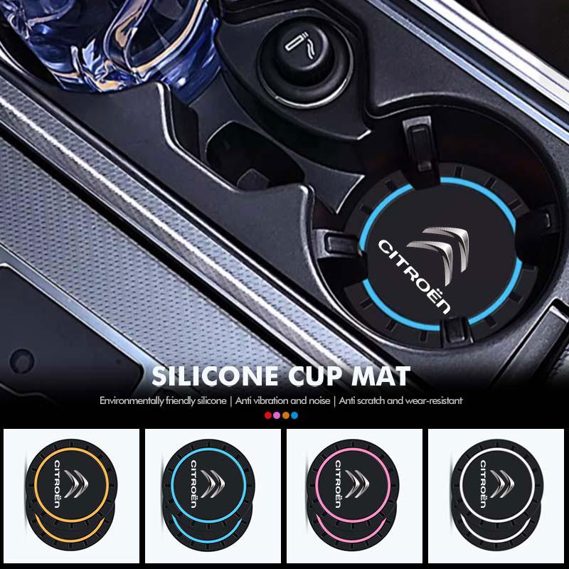 2pcs Car Water Cup Holder Anti Slip Insert Silicone Coaster Pad For Citroen Grand Berlingo Jumper Celysee Xsara Picasso Aircross