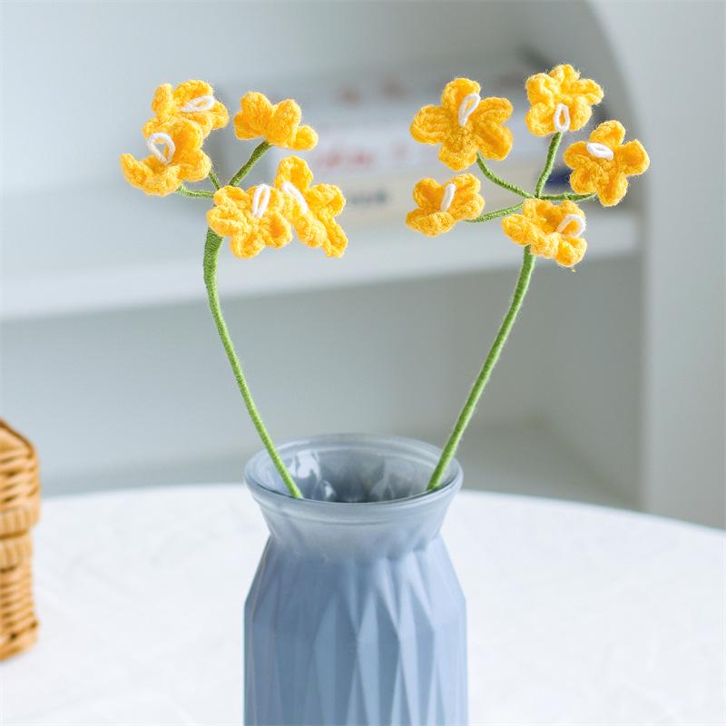 Handmade Woven Yarn Knitted Faux Flower Bouquet