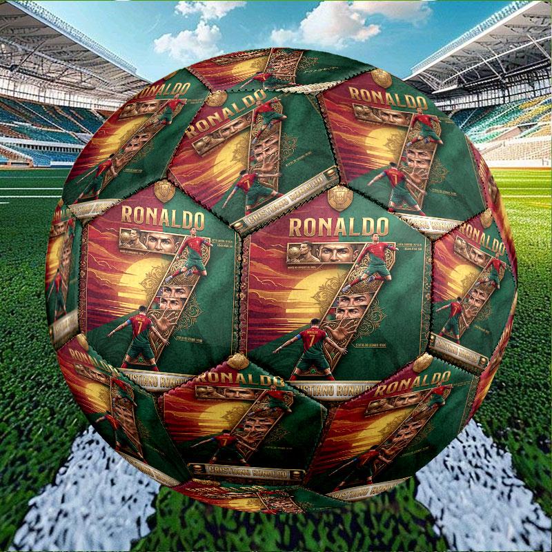 Personalisierter Cristiano Ronaldo Fußball mit individuellem Namen, Größe 5, für Training & Spiel, für Teams, zum Kicken, Geschenk für Fußballbegeisterte