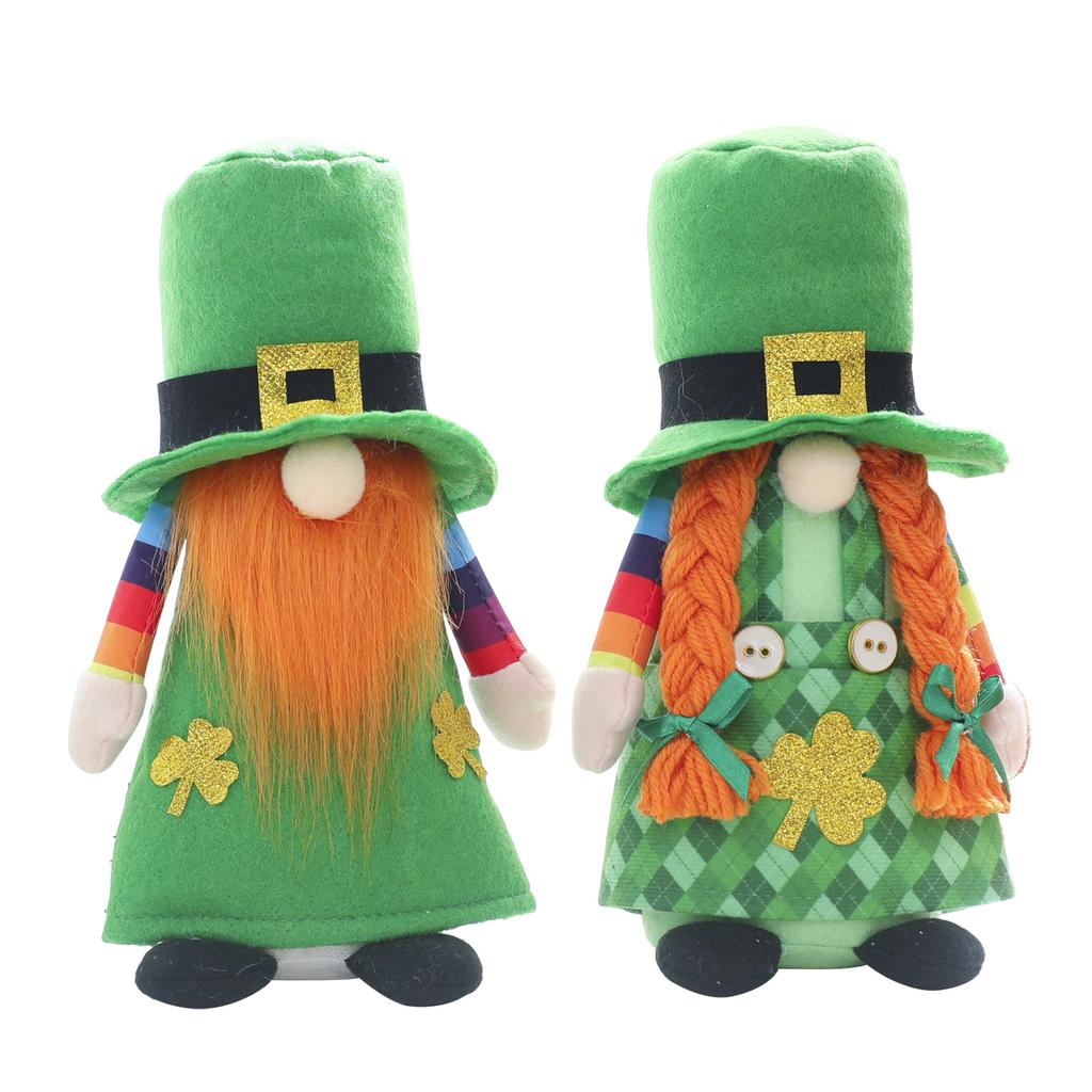 Saint Patrick's Day Gnome Irish Hat Doll Tier Tray Decor Gnomes Ornament for Dormitory Bedroom Tabletop Decorations
