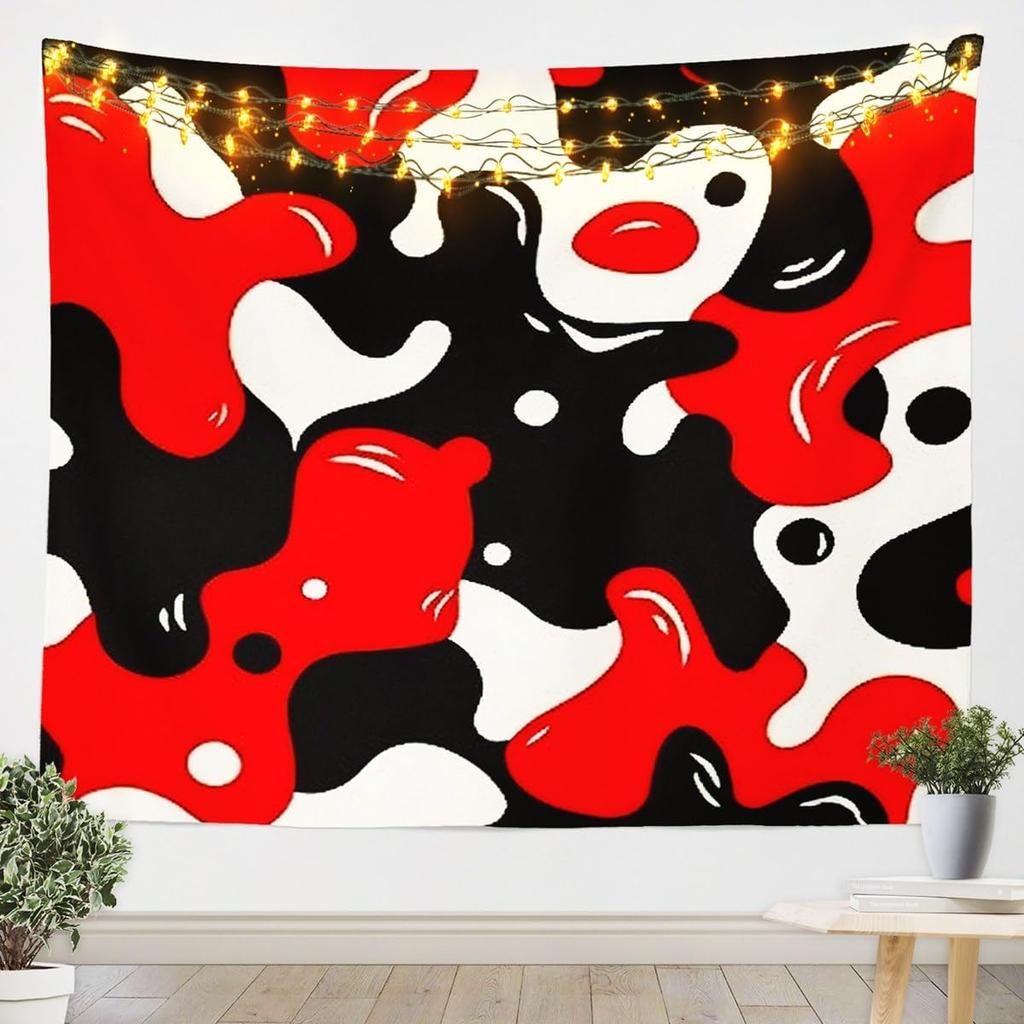 Black White Tapestry Kids Abstract Art Wall Hanging for Boys Girls Teens Stripes Modern Art Wall Blanket Geometric Wall Art Room