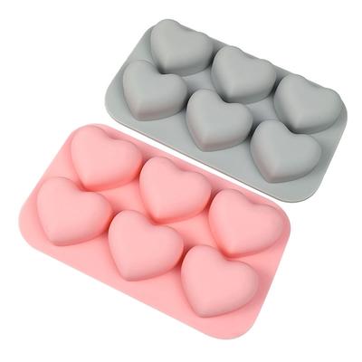 Y3NA 6 Holes Heart Silicone Mousse Cake Moulds Silicone Cupcake Mold for Baking