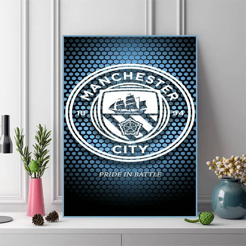 MCFC logo 100% Round Full Drill 5D DIY Diamond Painting Embroidery Cross Stitch Rhinestone Décor