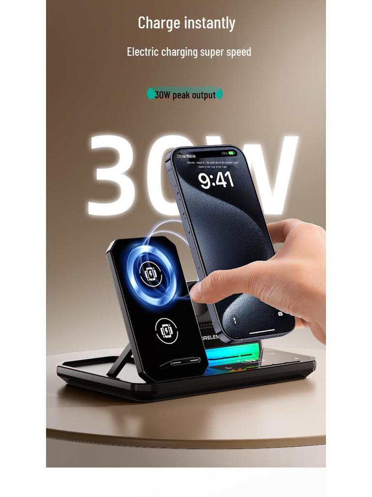 Cross-Border Multifunctional 6-in-1 Wireless Charging Station for Phones, Earphones, and Watches