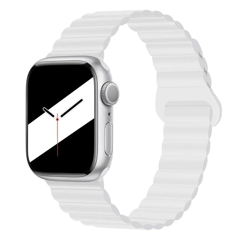 Magnetyczny Pasek Silikonowy Sportowy Bransoletki Do Apple Watch 41mm 42mm 44mm 45mm 46mm 49mm iWatch Seria 11 10 9 8 7 6 5 4se