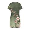 Damenmode Lässiges Kleid mit V-Ausschnitt und kurzen Ärmeln, Kordelzug und Paillettenbedruck