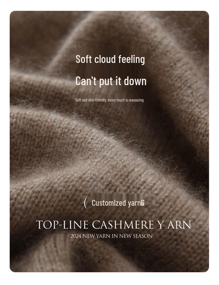 Autumn/Winter 2025 Women's Casual Cashmere Round Neck Pullover with Soft Knit Inner Layer