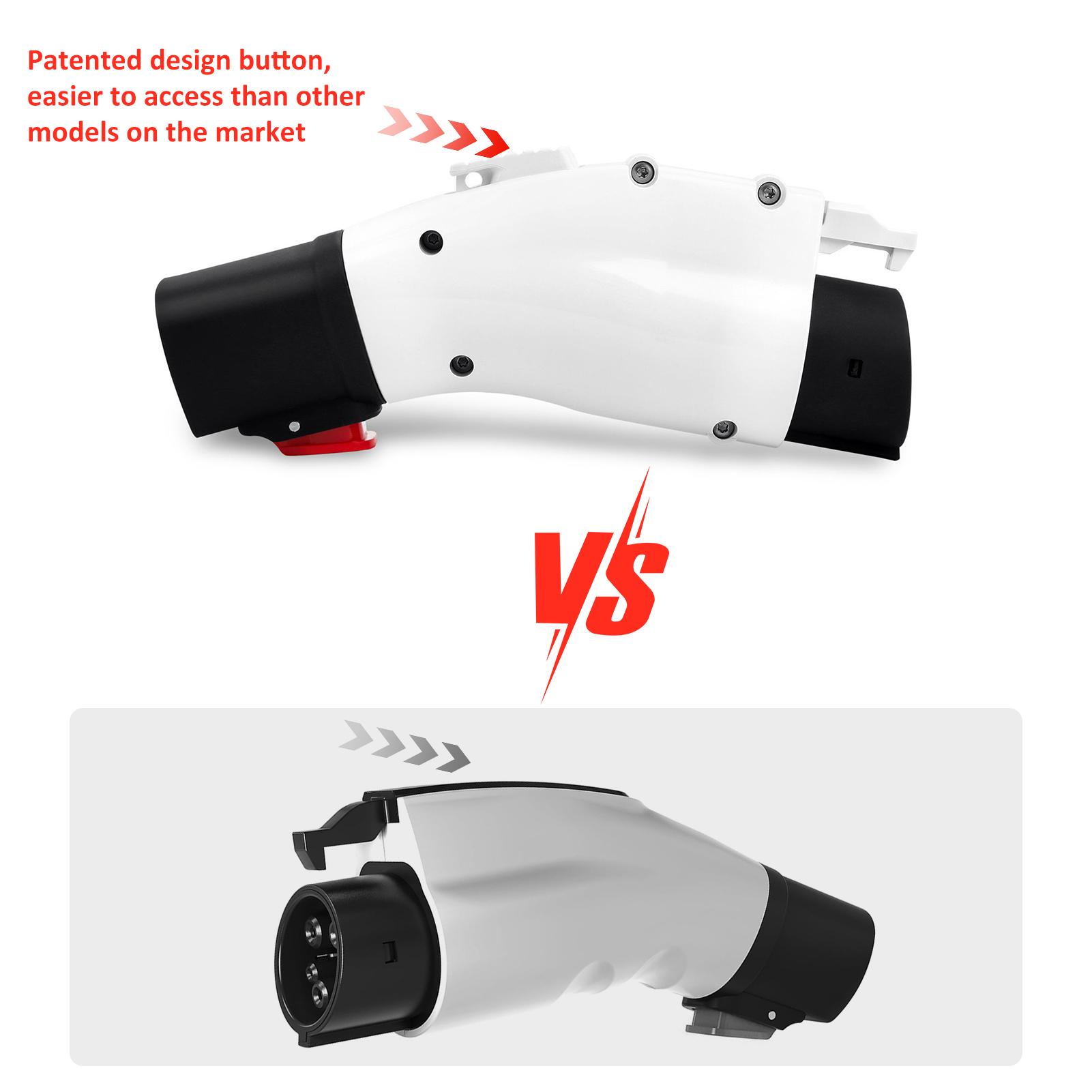 

Tesla to J1772 Adapter, Tesla to J1772 Charging Adapter with Security Lock for J1772 EVs & PHEVs, Max 60A 250V AC, белый