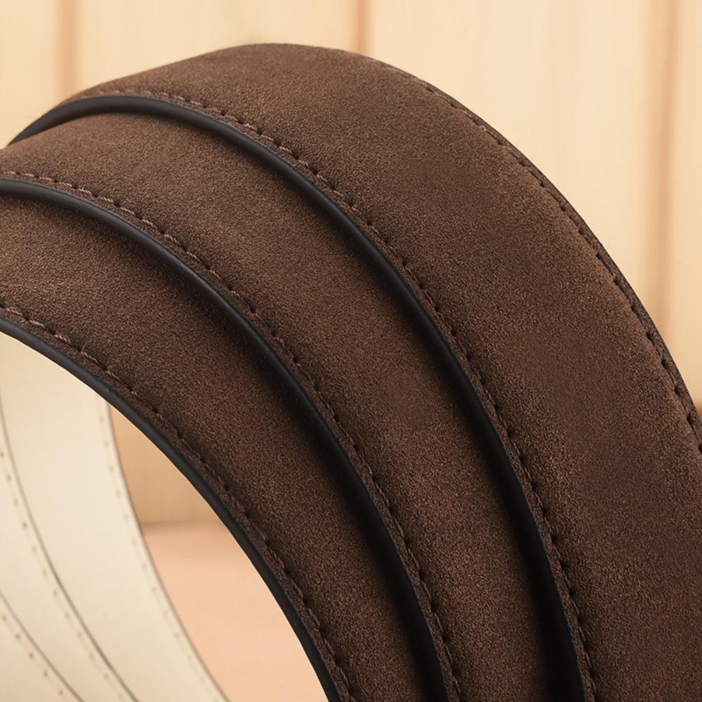 Retro Leather Belt Men Adjustable Metal Buckle Belt Vintage Pants Accessories  Male