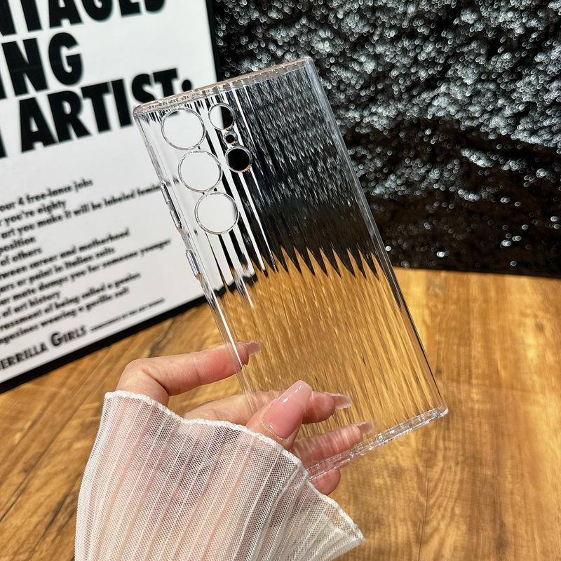 Suitable for Samsung S25 Ultra Mobile Phone Case S24plus Transparent Magnetic Corrugated S23 Matte Anti Fall and Not Yellow and Hard