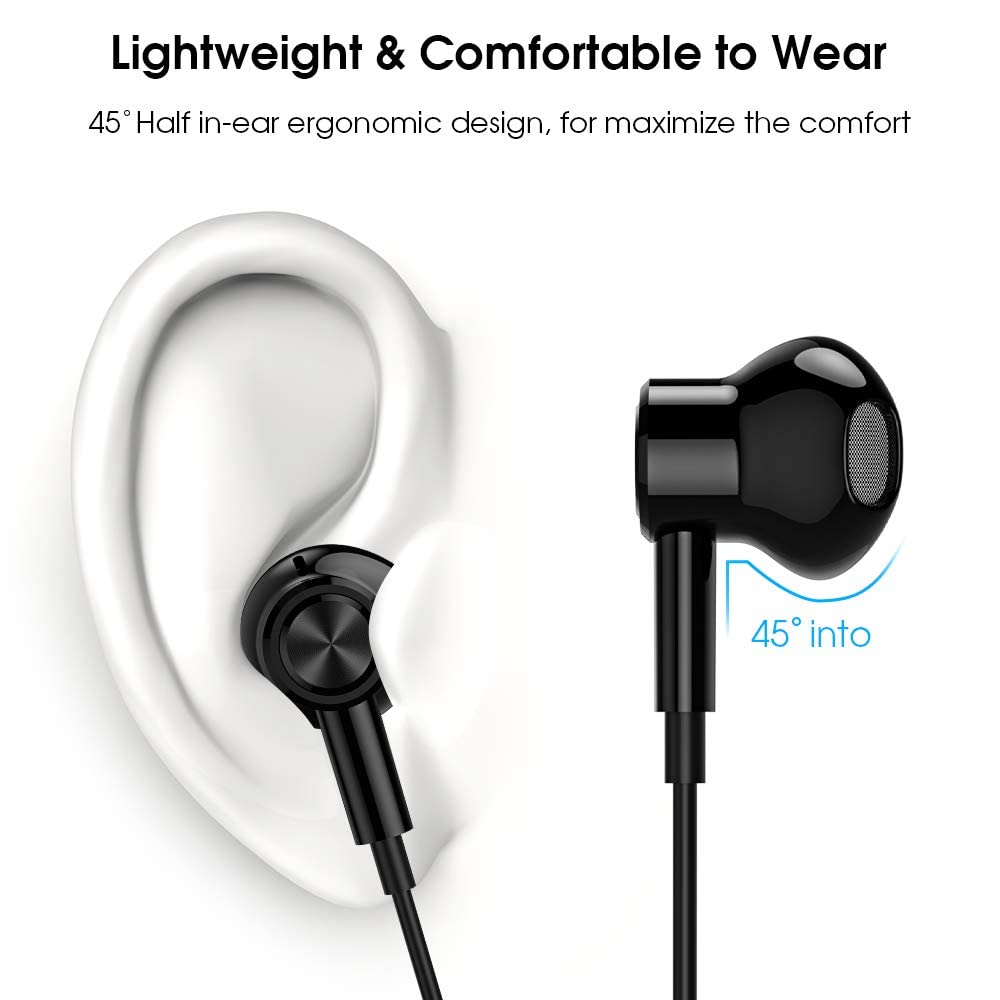 wired USB Type C magnetic compatible with iPhone 16 15 Pro max Pro Air 4 mini Pixel 8a Pro with calls heavy bass DAC HiFi sound remote control black