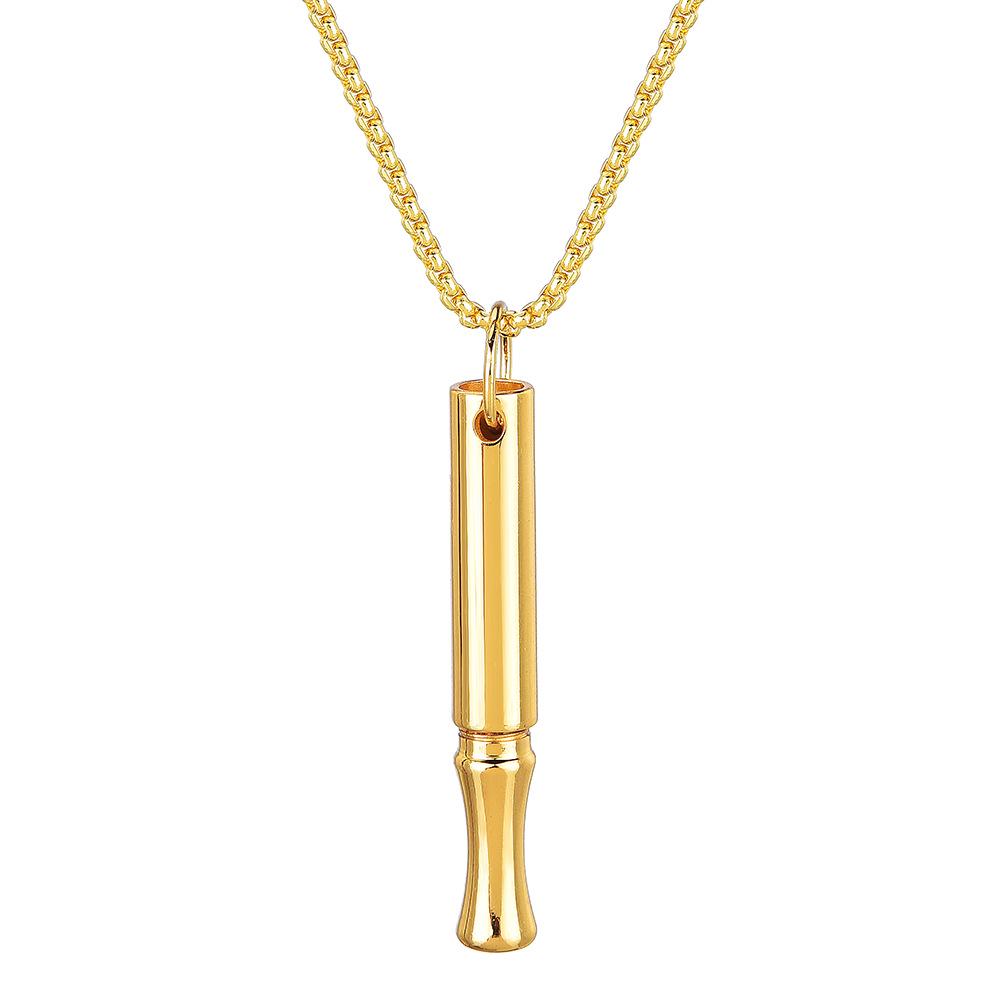 Stainless Steel Anti-Anxiety Mindfulness Meditation Whistle Necklace
