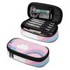 Pencil Bag Spacious Storage Wear Resistant Polyester Zipper Closure with Mesh Pocket Removable Divider and Pen Slots for Students