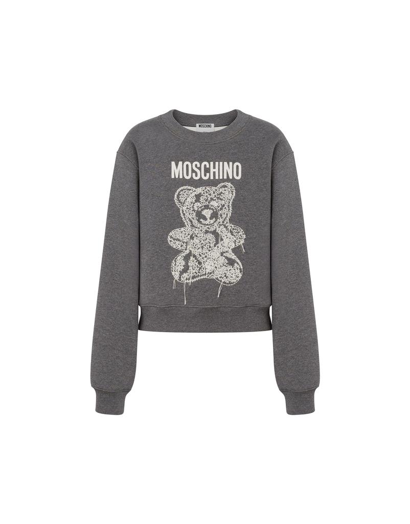 MOSCHINO Teddy Embroidered Cotton Sweatshirt