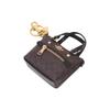 Coach Fermeture éclair de galerie Poche extérieure Porte-clés Toile enduite et cuir lisse Mini sac Sacs pour femmes Marron CC895-IMAA8