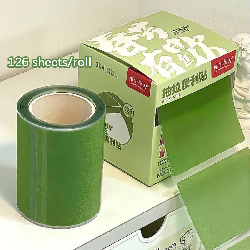 126 Sheets Color Matte Sticky Notes Pads Stationery Posted It Memo Notepad Notebook Pull-Out Message Sticker